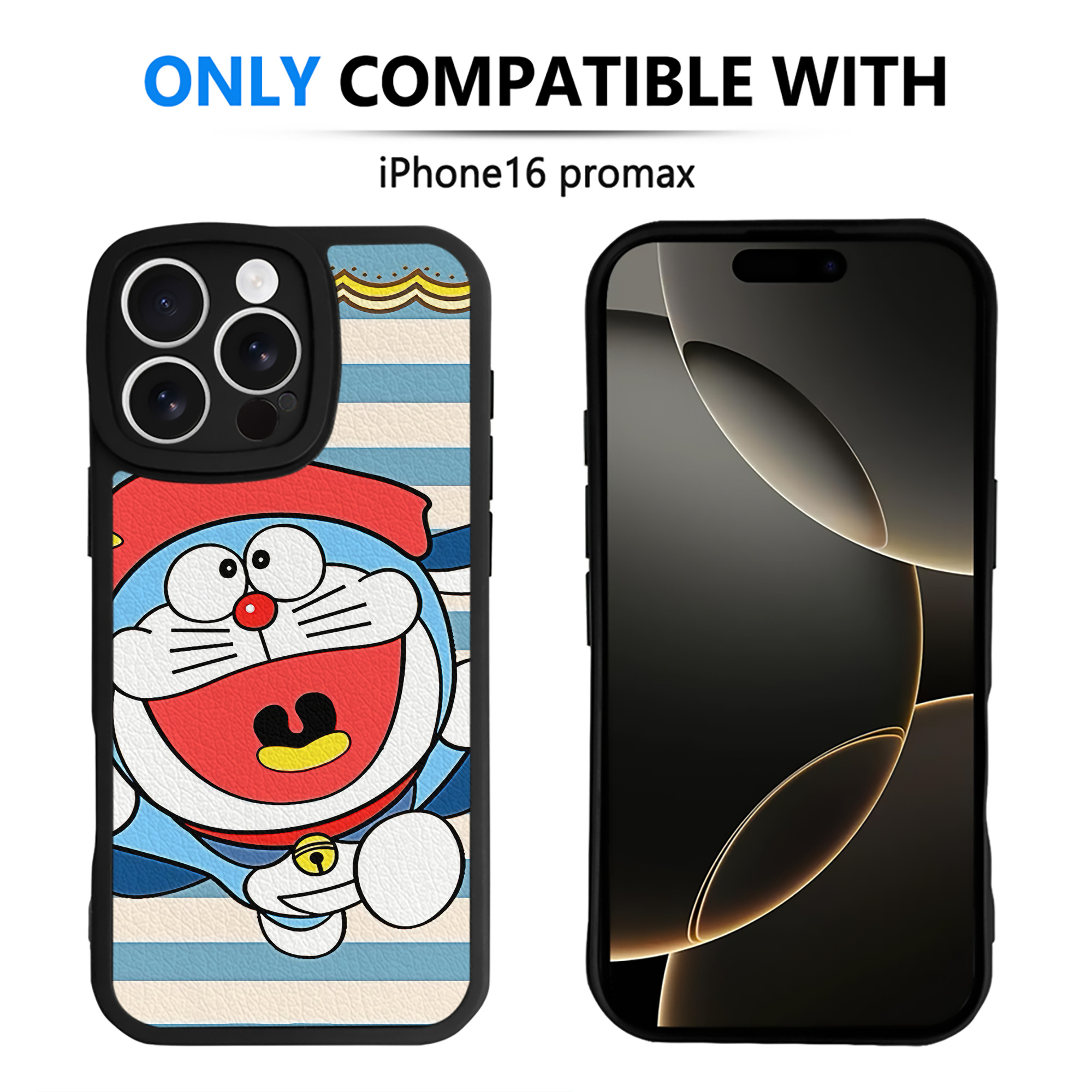 （画像用） ドラえもん Doraemon 【iPhone 16シリーズ対応】シリコンスマホケース（レザー調） 材質：シリコン